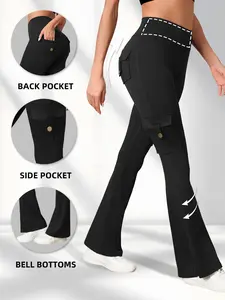 Women's High Waist Yoga Pants with Pockets, Soft Skin-Friendly Fabric, Tummy Control Gym Workout Side Pocket High Waisted Leggings, Comfortable and Performance-Enhancing