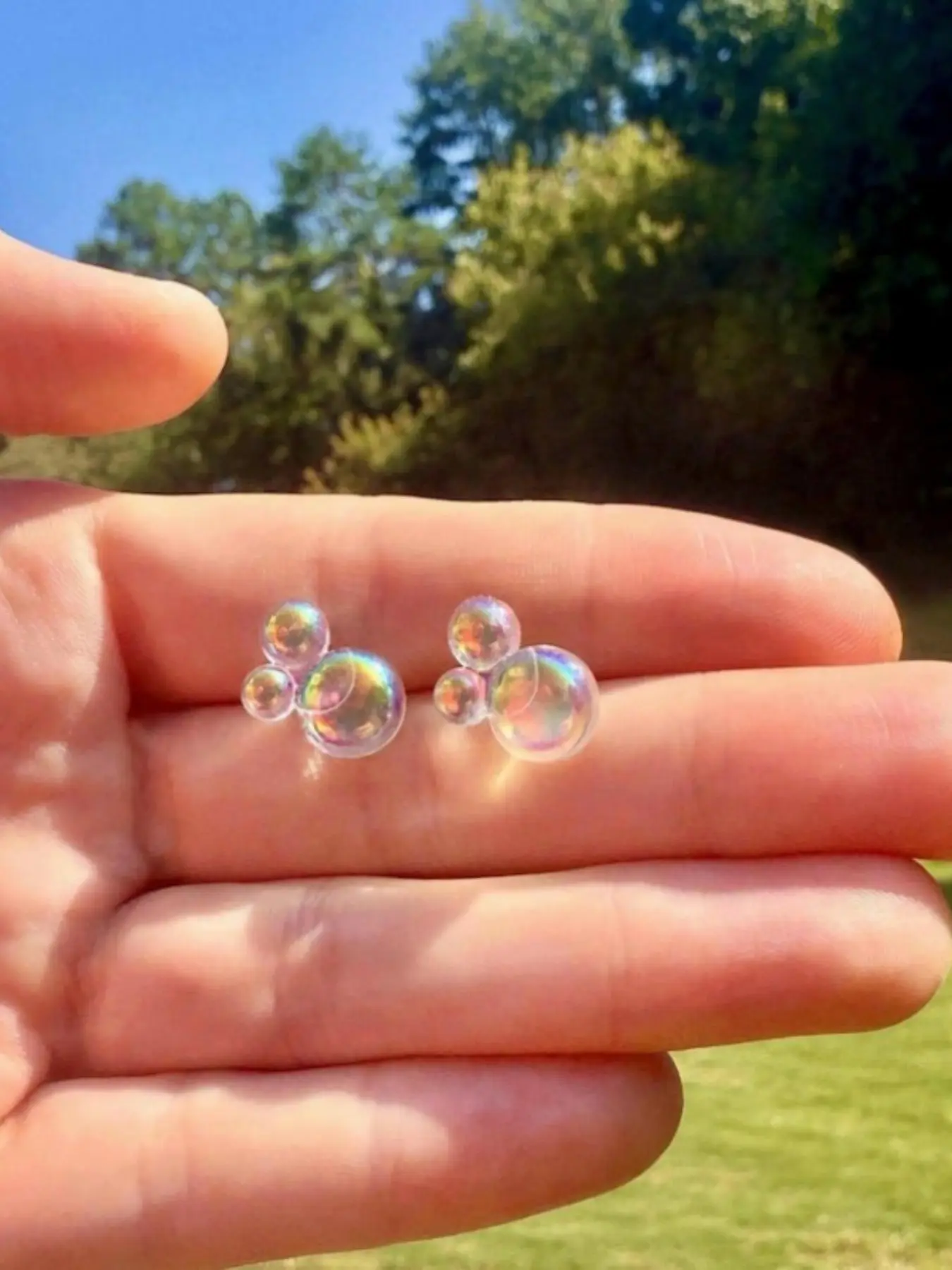 Mini Glass Jewelry Earrings, Unique Colorful Transparent Bubble Earings, Cartilage Earrings, Earrings Studs, Perfect for Women Party Daily Commute Wear