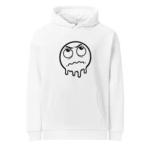 “Uhuh logo… unconcerned and agitated smiley” Premium unisex long sleeve hoodie (dtg print) Uhuh Apparel design for Stanley/Stella SAU024-  Streetwear