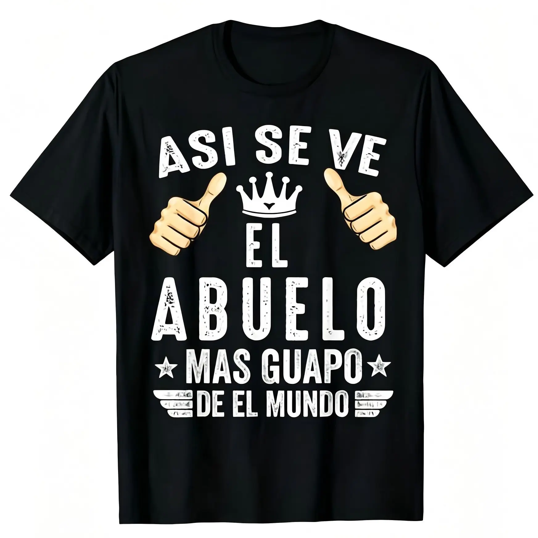 Graphic T-Shirt for Men with Vibrant Funny Spanish Grandpa Print, Casual Round Neck Soft Cotton Top, Birthday Gift, Tshirt, Crew Neck