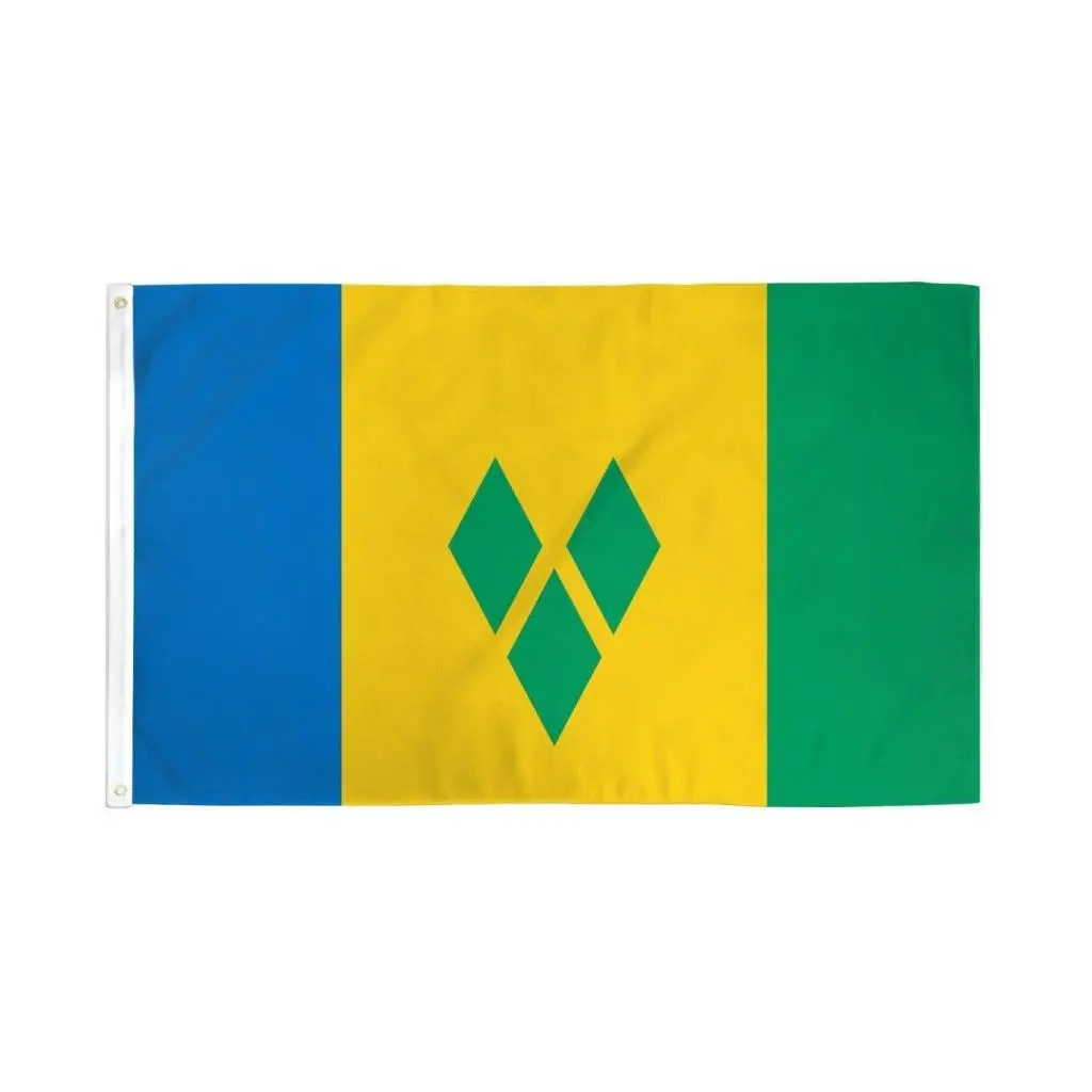 St. Vincent National Flag, 3x5ft Hangable Polyester Banner with Dye-Subl. Print, Header Tape, Bold Colors for Home, Festival Backdrops (Home & Festive Party Supplies)
