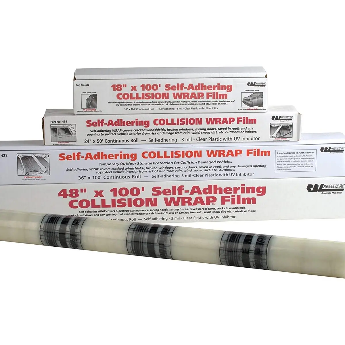 212 MAIN Self-Adhesive Collision Wrap Film, 48 In. X 100 Ft. Transparent UV-Inhibitor Vehicle Protector, Sunshade for Car Outside, Reptile & Amphibian Pet Supplies Cleaning Tool, Window Film