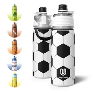 20oz Insulated Misting Water Bottle - 3D Textured Baseball Leak-Proof Cooling Sprayer for Training & Games