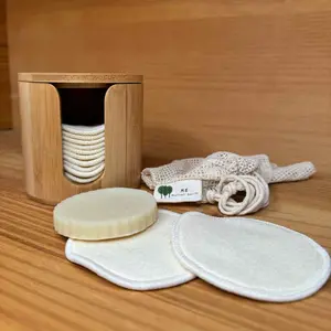 Hemp Facial Rounds with Bamboo Storage Box | Reusable | Alternative to Disposable Cotton Rounds