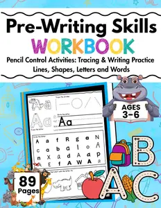 Prewriting Skills Activities: Tracing Lines Shapes Letters and Words Practice Worksheets: Writing and Drawing Workbook for Kids Ages 3–6
