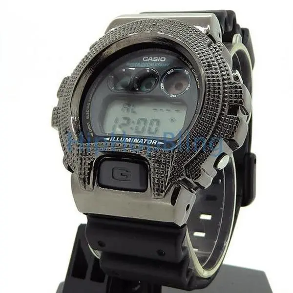 Custom Black Diamond Casio G Shock Watch .10cttw Custom Black Diamond Casio G Shock Watch .10cttw