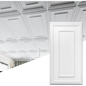 Drop Ceiling Tiles, 24x48in. White (12-Pack), Polyvinyl Chloride (PVC), Glue Down