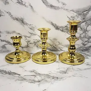 Baldwin Brass Candlesticks Set of Three Vintage