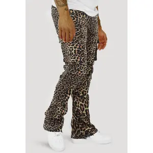 Vortex Leopard Cargo Stacked Denim (Black)