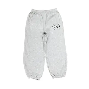 Vintage Graphic Fleece Sweatpants Women Casual  Gray Black Wide Leg Warm Trouser Thick Jogger Hip Hop Winter Womenswear