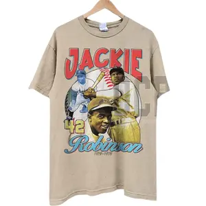 Jackie Robinson Shirt - Baseball shirt, Classic 90s Graphic Tee, Youth Unisex, Vintage Bootleg, Gift, Retro JR1807, Crew Neck T-Shirt, Clothing Casual, Trending Shirt, cheap tees, Graphic tees, Many Colors Size S To XL, tiktok shop