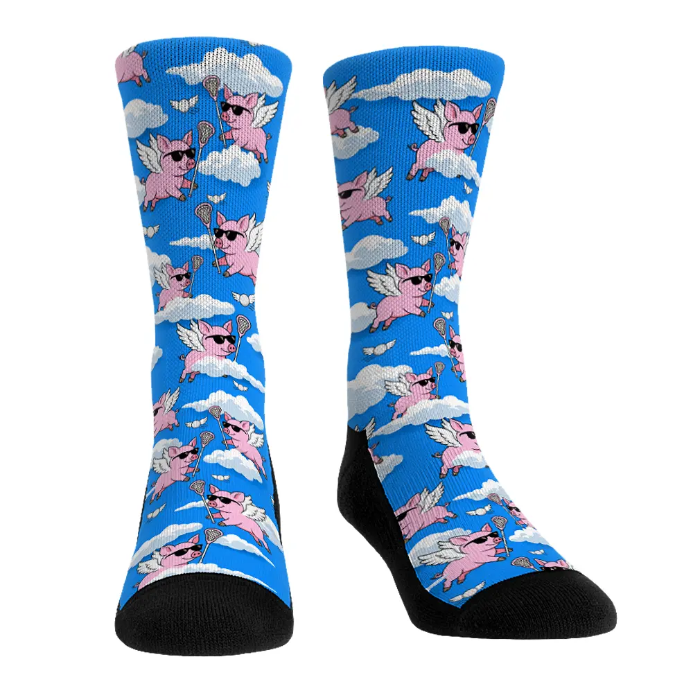Flying Pigs Lacrosse Socks - Stretchy Fabric, Moisture-Managing Dry Athletic Socks for Lacrosse Players, Dry Sports Socks