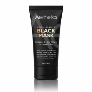 Aesthetics Black Peel-Off Mask 50g - Radiant Tightening Deep Cleansing & Exfoliating Formula with Activated Charcoal for Softer Smoother Skin Daily Firming