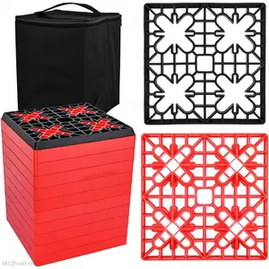 Leveling Blocks 12 Pack Interlocking Design Stabilizer Block Rubber Covers Customizable Height with Carrying Bag for Rv Camper Travel TrailerAB12PeakVibe