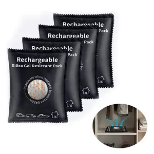 Rechargeable Desiccant Packs, Reusable Car Dehumidifier, Microwave Reactivated Silica Gel, Moisture Absorber with Color Indicator, Household Items