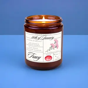 Birthdate Candle Personalized Birth Month Candle Gifts for Her Birthday Candle Astrology Gifts Birth Flower Zodiac Gift Capricorn January/