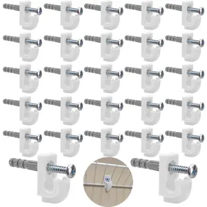 Down Wall Clips- 30 Sets Wire Shelf Brackets Loop -Closet Shelves Clips-Wire Shelf Back Wall Clip,Included Clips,Screws and Expansion Tubes ,Plastic,White,30 Sets (Pack of 1)