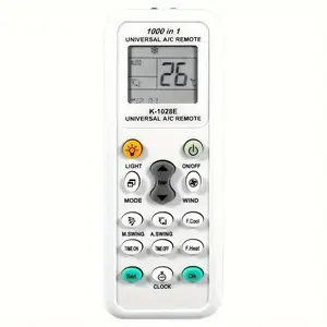 K-1028 Universal Air Conditioner Remote Control, LCD Display, 1000-In-1 Functions, Compatible with Many Brands, Easy to Use
