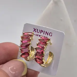 pink Earrings plated Gold 14k Fashionable Design for Women's Jewelry Collection