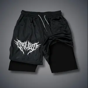 Unisex Trivium Band Sports Shorts – Double-Layer Athletic Shorts with Elastic Waistband, Comfortable Summer Streetwear - For Loose Fit, Choose One Size Up