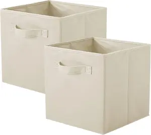 Foldable Fabric Storage Baskets, Closet & Drawer Organizer Cubes for Clothes, Toys & Home Storage, 2 Pack