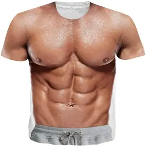 Mens Hairy Chest T-Shirts Funny Crewneck Graphics Pattern Short Sleeve Tee Shirts