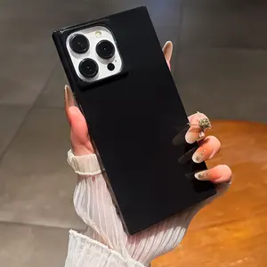 Minimalist square TPU shockproof phone case suitable for iPhone 17, 16, 15, 14, 13, 12, 11 Pro Max, 16, 15, 14 Plus, 13, 12 Mini, X, XS Max, XR, 8, 7 Plus luxury soft TPU shockproof phone case accessory