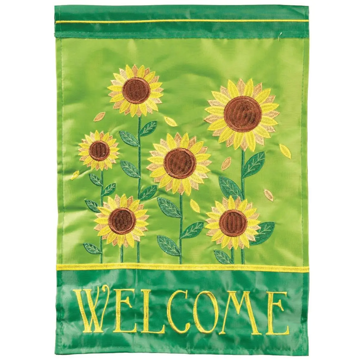 29 x 42 in. Welcome Sunflower Polyester Flag - Large
