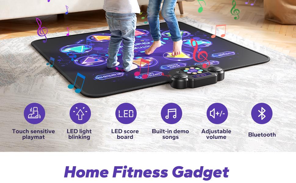 MERACH Dance Mat Bluetooth Electronic Dance Pad with Light-up Built-in Music Dance Game Toy Christmas Gift for Kids Girls Boys 3-12 Years Old