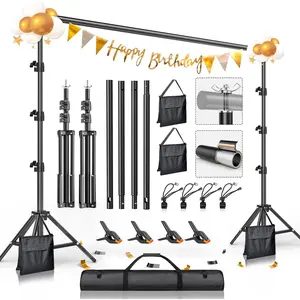 8.5 x 10 FT Photo Backdrop Stand Kit, Adjustable Background Holder Support System Kit with Carrying Bag, for Photography Video Stutio, Parties Decoration, Advertising Display