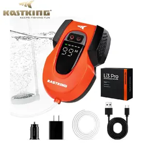 KastKing Li3 Aerator Pump - Rechargeable Battery, Real-Time Display, Multiple Airflow Settings, Aerator for Fish and Bait Buckets, Live Bait Aerator and More Aquarium Water SummerVibes