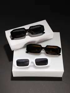 3 Pcs Men's Elegant Business Sunglasses, Wide Frame Solid Color, Slim Face, Trendy Fashion Accessory, Summer Sunglasses, Ideal for Travel & Driving