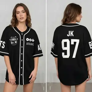 Vintage Bangtan Boys  Baseball Jersey - K-Pop Aesthetic Streetwear - Arirang World Tour Merch - Retro Oversized Mesh Jersey
