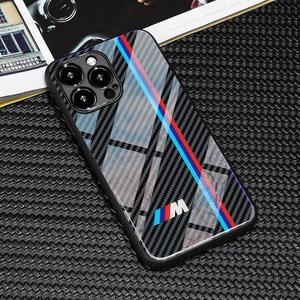 Carbon fiber texture mirror mobile phone case for iPhone 17/16/15/14/13 pro/promax glass case Summervibes
