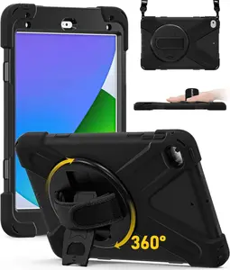 for iPad mini 5 Case,iPad mini 4 Case with 360 Rotating Hand Strap/Stand & Strap,Protection Rugged Heavy Duty Coverfor iPad mini 5th/4th Gen 7.9 inch (Black)