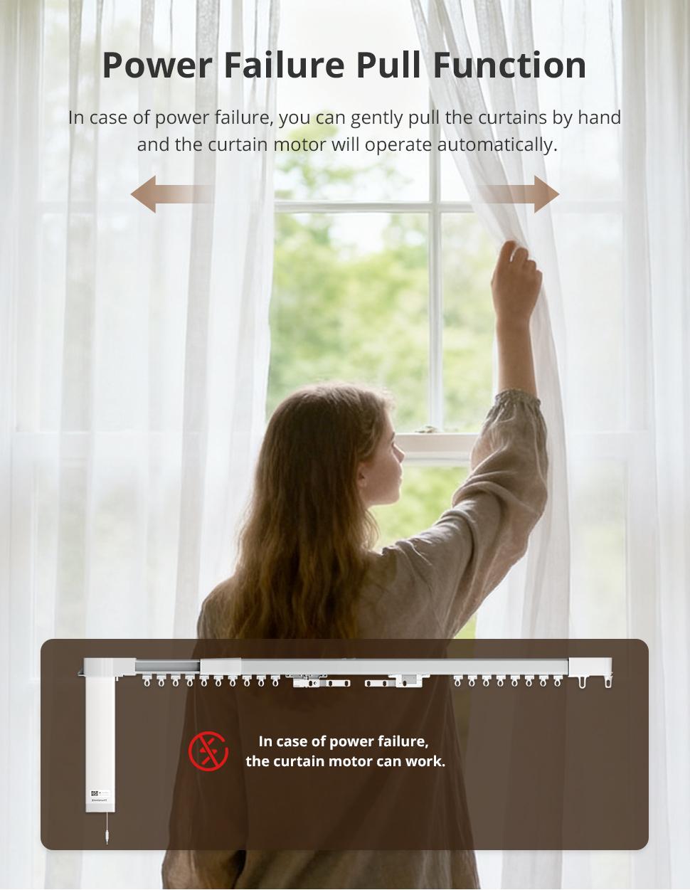 Zemismart Fully Automatic Electric Curtain Sliding Rail Directly Connected to Apple HomeKit for Easy Control and Installation