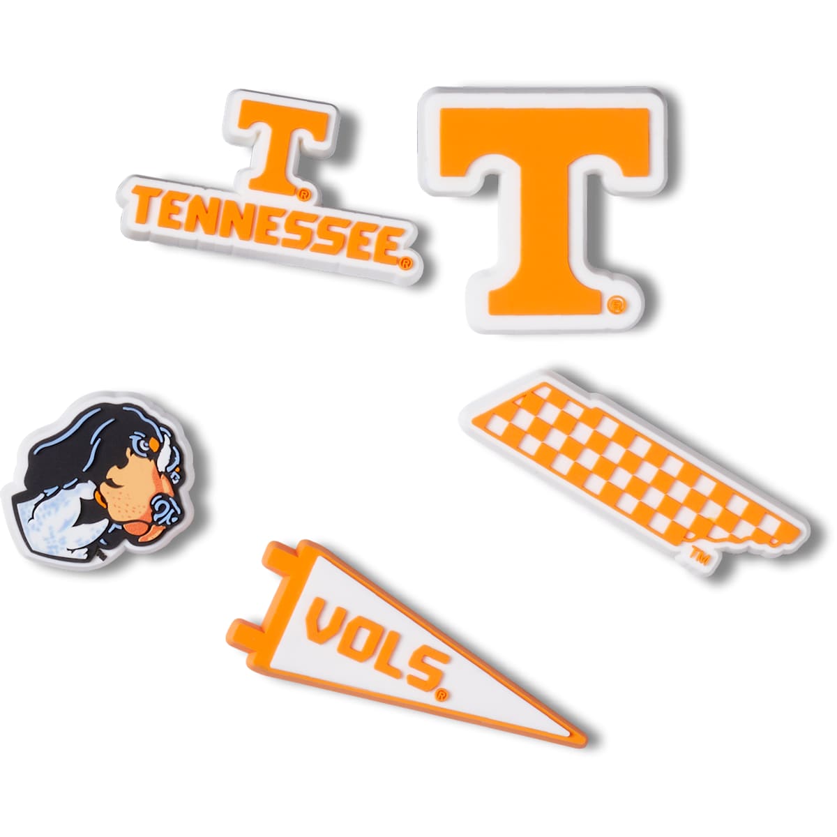 Crocs Jibbitz University of Tennessee Sports Shoe Charms 5-Pack