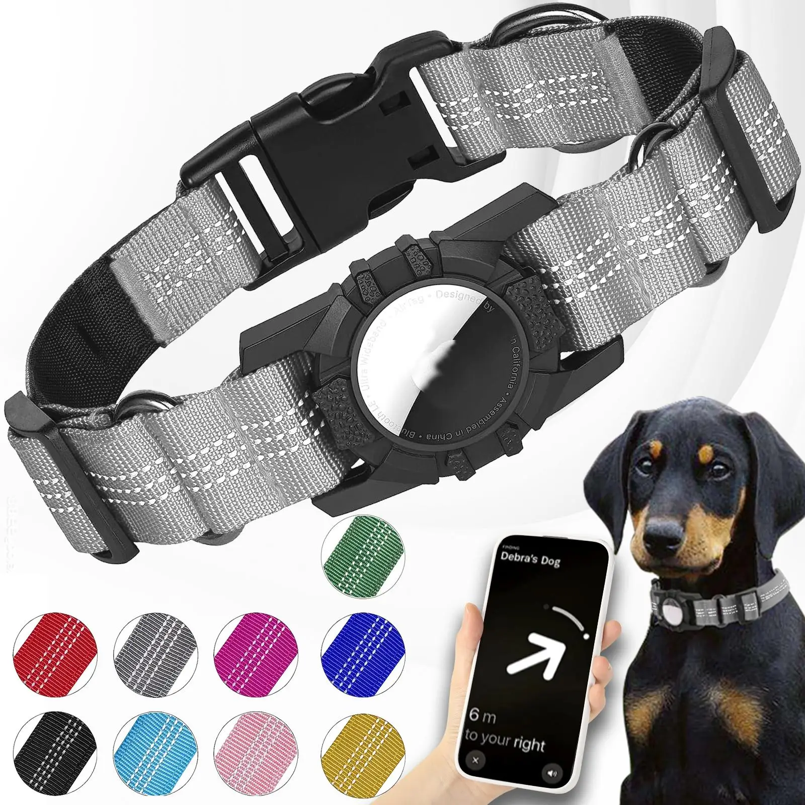 Cat Dog Collar, 1 Count Reflective Adjustable Pet Collar for Apple, Soft Nylon Dog Collar, Durable Dog Collar Accessories for Small, Medium & Large Do