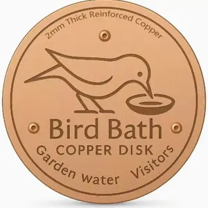 Copper Bird Bath Basin, 4 Inch Size, Triangle Support Design, Easy Cleaning, Suitable for Outdoor Birds Baths and Ponds, Year-Round Water Purification