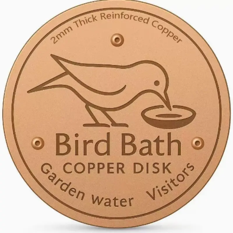 Copper Bird Bath Basin, Reinforced, 4 Inch Size, Triangle Support Design, Stability, Durability, Easy Cleaning, Bathing, Suitable for Outdoor Garden Birds Baths and Ponds, Outdoor Spaces, Year-Round Water Purification, Garden Visitors