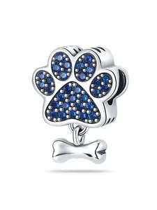 Cute Paw Print Design Pendant, Rhinestone Decorated Pendant for Women & Girls, Fashion DIY Jewelry for Bracelet & Necklace & Keychain