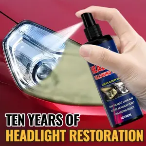 Professional Car Headlight Restoration Agent, Scratch Remover, Removes Scratches and Fog, Restores Bulb Brightness, Expands Visibility, for Front and Rear Lights