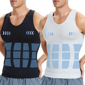 CATTIBOR 1/2/3/4 PACK Menswear Men Compression Vest Shaping Vest Tank Top Body Shaper,Men Round Neck Shirt Underwear,Men Sleeveless T-Shirt,Men Sport Vest For Workout Running Training GYM Fitness Men Undershirt Menswear & Underwear