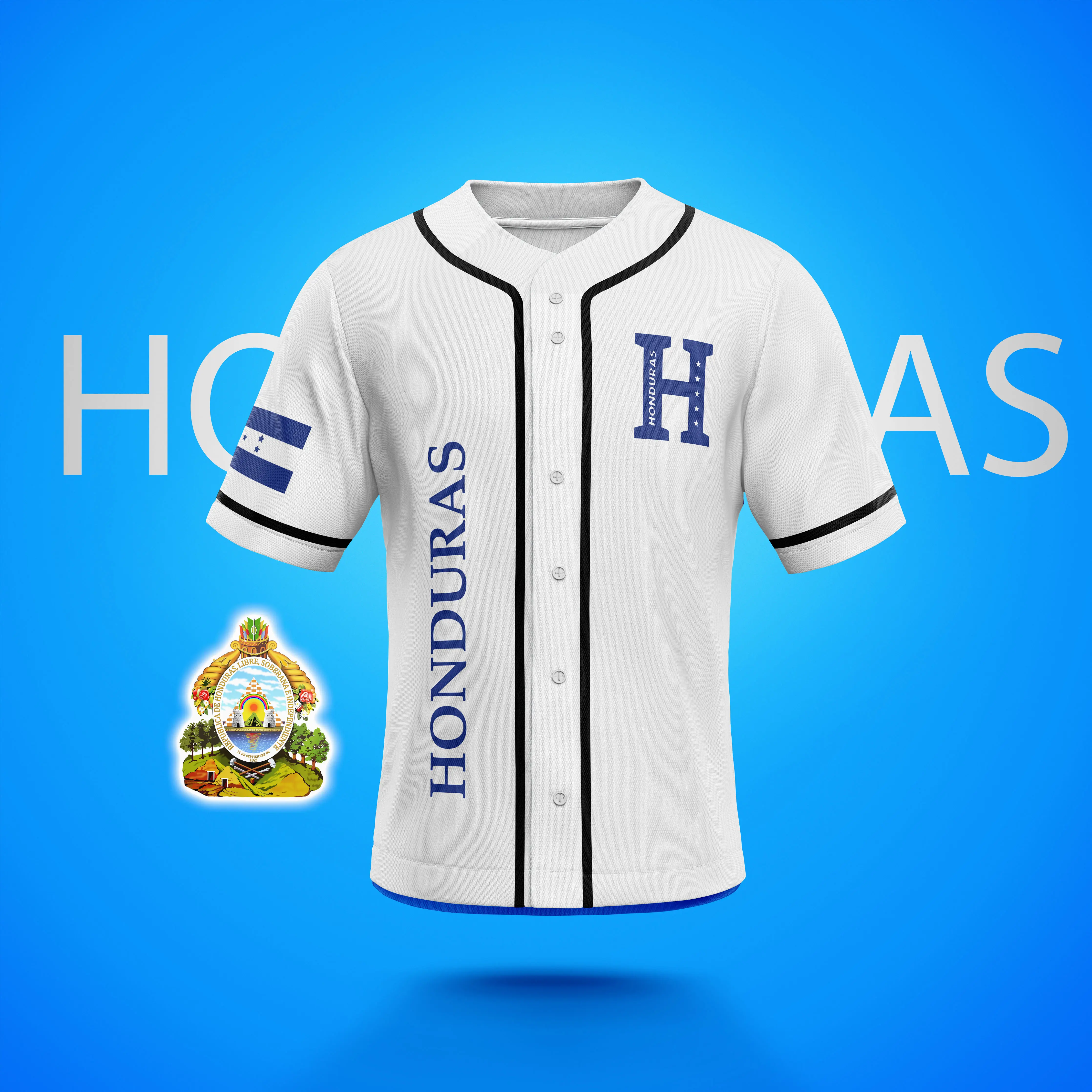 Honduras Baseball White Jersey