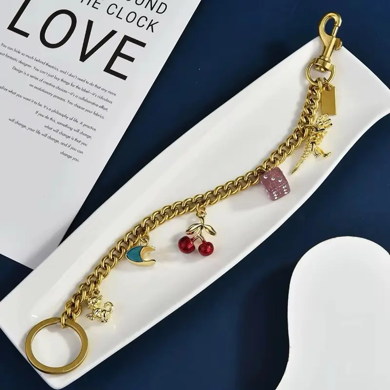 Purse charms , wallet chain charms flower cherry heart bag chain charm