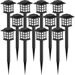 Solar Outdoor Lights,12 Pack Solar Lights Outdoor Waterproof, Solar Walkway Lights Maintain 10 Hours of Lighting for Your Garden, Landscape, Path, Yard, Patio, Driveway