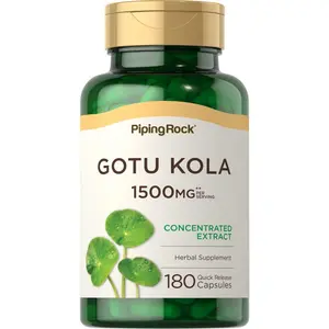 Piping Rock Gotu Kola Capsules | 1500mg | 180 Count | Concentrated Herbal Extract | Non-GMO, Gluten Free Supplement