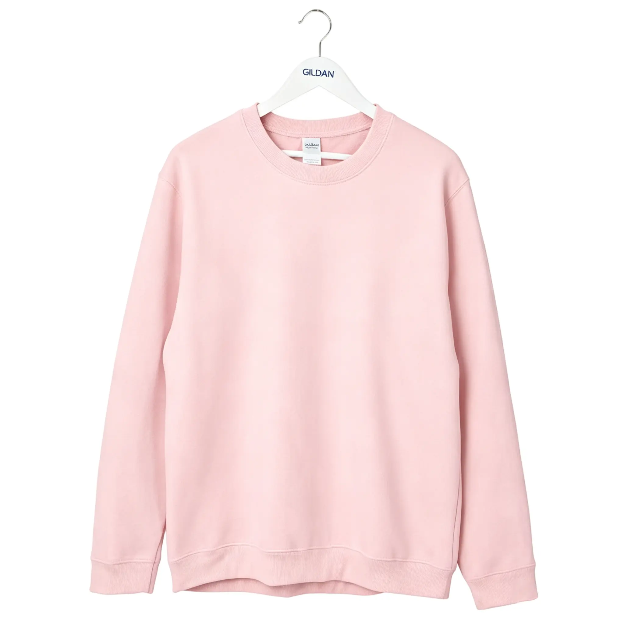 Women's GILDAN 18000 Crewneck Sweatshirt - Heavy Blend Fleece Pullover, Smooth Basic Yarn, Ribbed Oversized Long Sleeve, Plain Blank Soft Blush Pink Top, Everyday Wear, Multi-Color Options, Casual