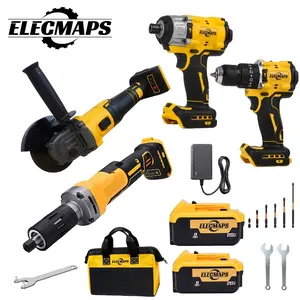 ELECMAPS Brushless power tools, ideal for a variety of tasks such as drilling and woodworking at home—the perfect gift for men