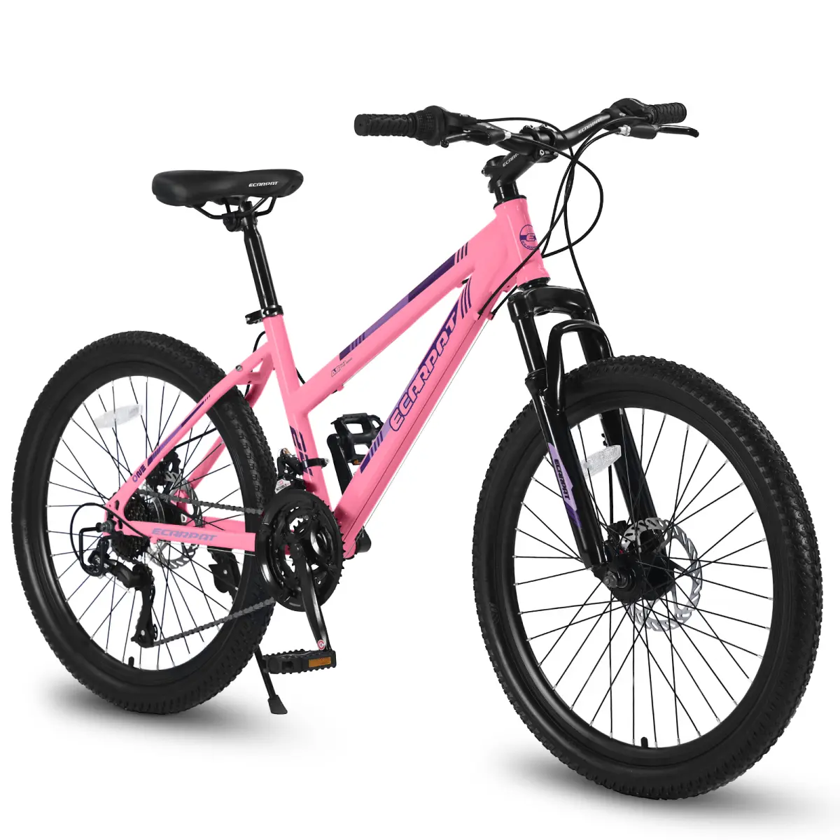 S26103 26-Inch Mountain Bike for Teenagers & Adults, Shimano 21-Speed, Dual Disc Brakes, 100mm Front Suspension, Ergonomic Steel Frame, High-Quality Tires, 44lbs Bikes for Women, Hardtail, Low Standover, Off-Roading, Women/Teens, Durable Frame, Mountain B